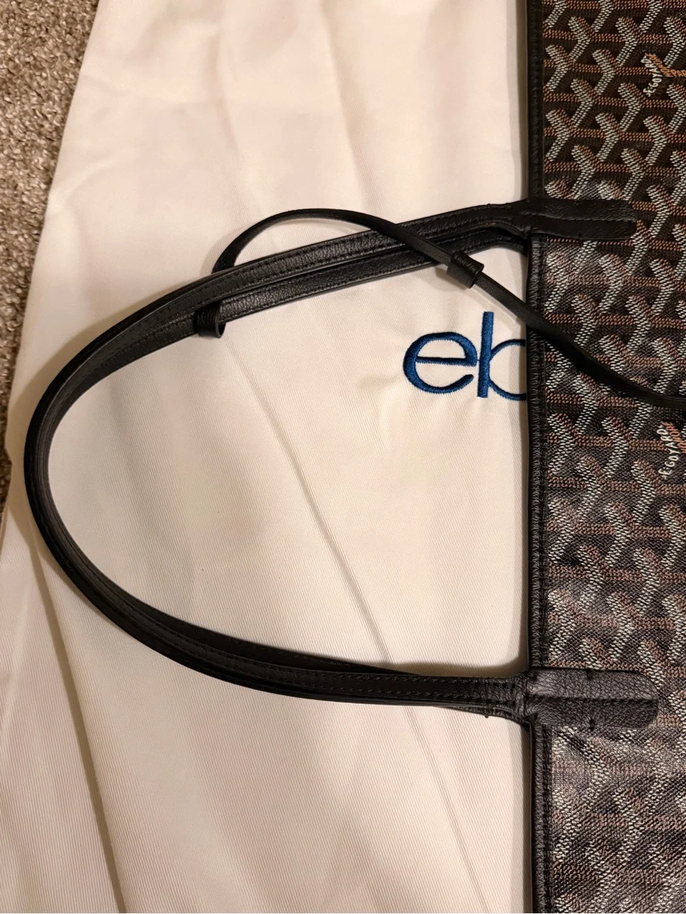Goyard Saint Louis GM tote in Black and Brown Goyard Canvas - Picture 12 of 16